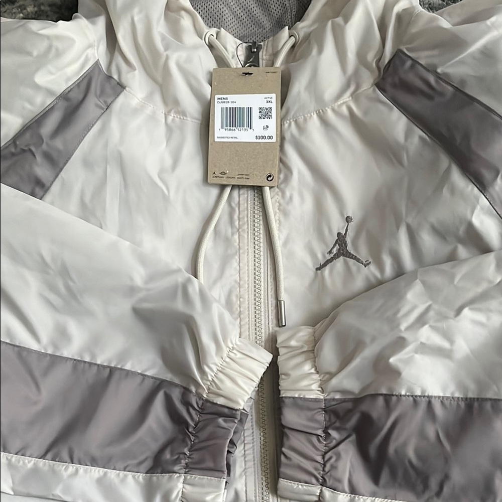 Jordan Off-White and Light Gray Windbreaker